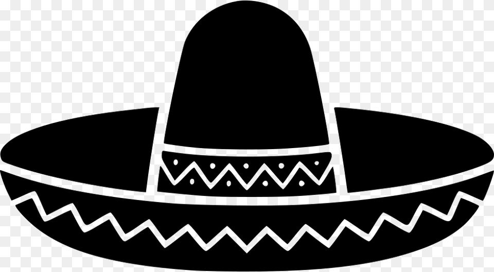 Mexican Hat Sombrero Clipart Black And White, Clothing, Device, Grass, Lawn Free Png
