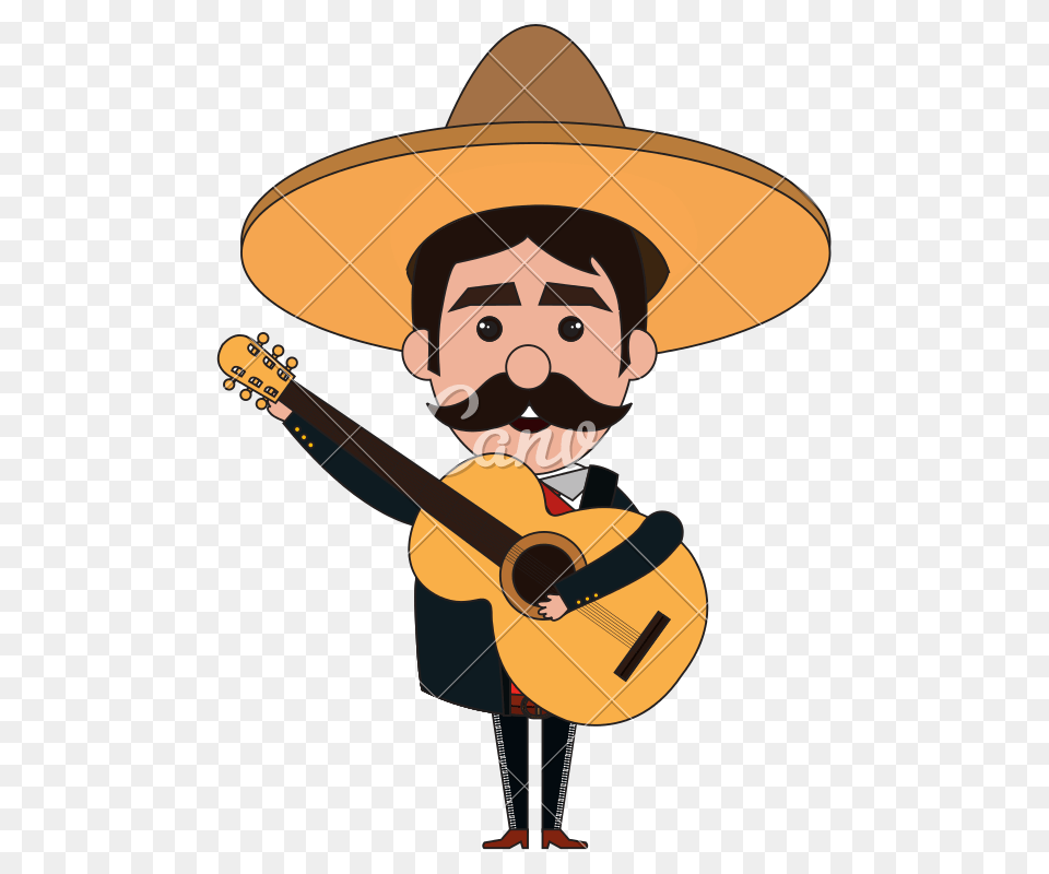 Mexican Mariachi With Guitar, Clothing, Hat, Musical Instrument, Baby Free Png Download