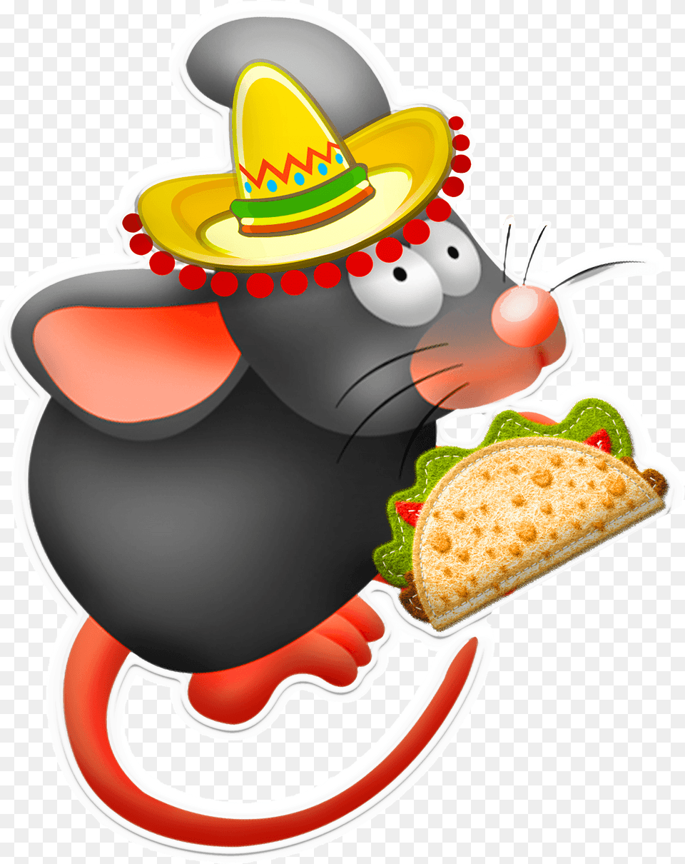 Mexican Mouse With Taco Clipart, Clothing, Hat, Nature, Outdoors Free Png