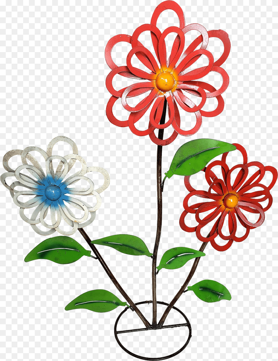 Mexican Recycled Metal Floral Garden Sculpture Flowers Free Transparent Png
