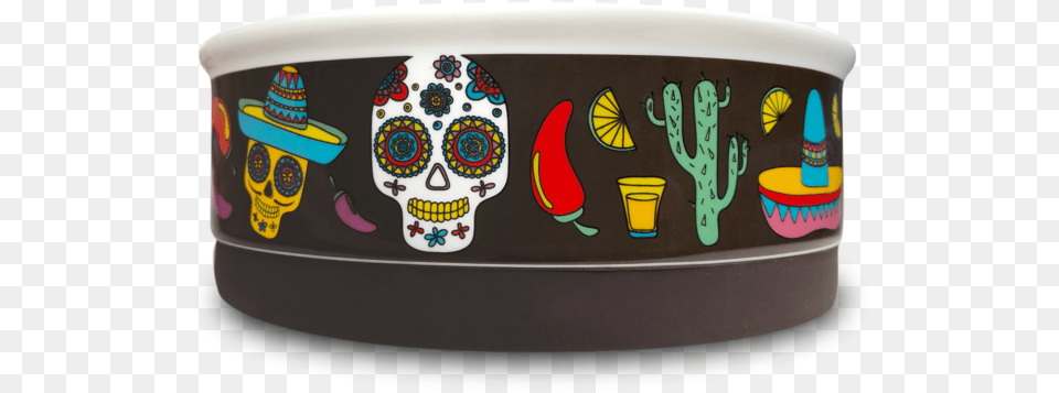 Mexican Skull Designer Dog Bowl Medium Skull, Cookware, Pot, Pottery Free Png