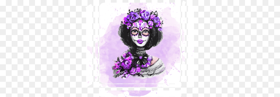 Mexican Skull Ps4 Skin Sticker Ropa Con De Catrina, Purple, Graphics, Art, Wedding Png Image