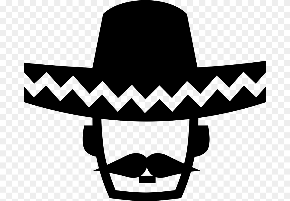 Mexican Sombrero Clipart Black And White, Clothing, Hat Free Png