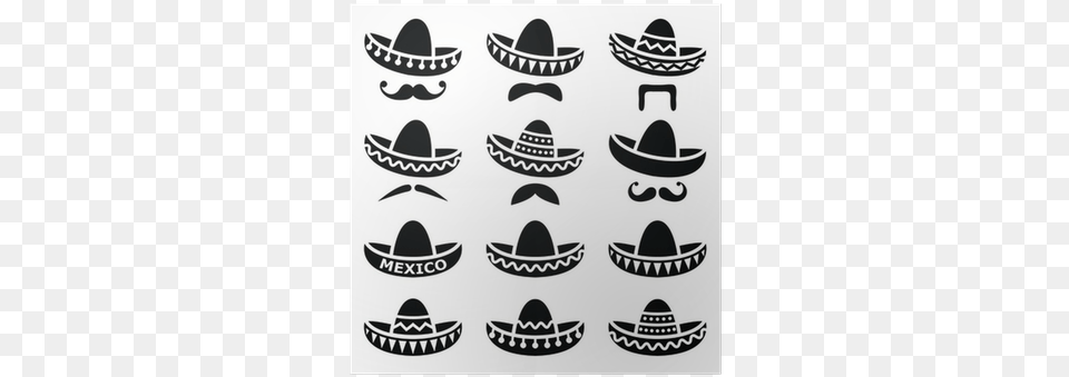 Mexican Sombrero Hat With Moustache Or Mustache Icons Mexican Shirts Men39s Mexican Hat Mustache T Shirt Cinco, Clothing Png