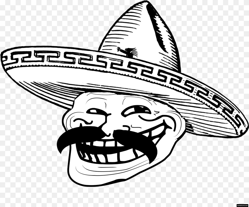Mexican Troll Face, Clothing, Hat, Sombrero, Head Free Png