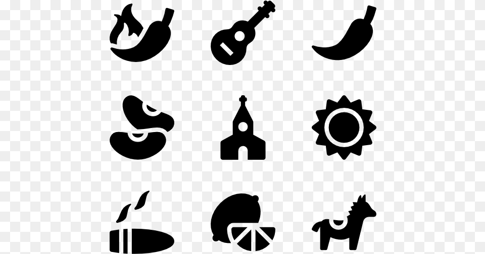 Mexican Vector Peace And Love Icons, Gray Free Transparent Png