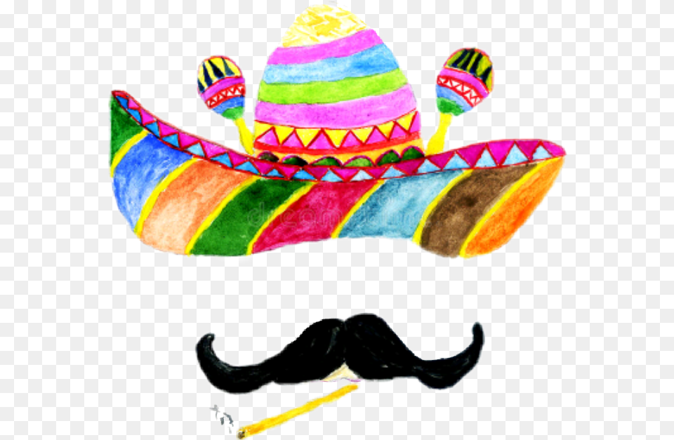 Mexicano Sombrero Sticker By The Little B Watercolor Sombrero, Clothing, Hat, Smoke Pipe Free Transparent Png