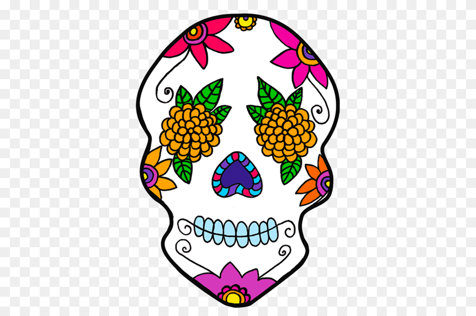 Mexico Day Of The Dead Calavera Sugar Skulls Dia De Los Muertos, Sticker, Produce, Plant, Pineapple Png