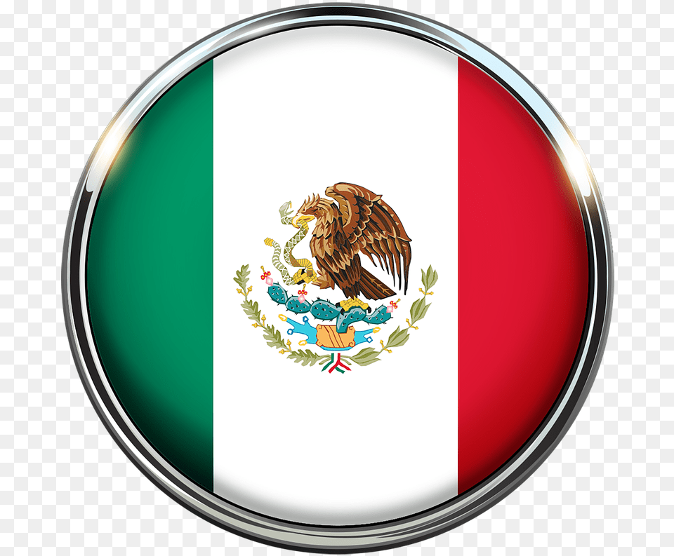Mexico Flag Circle, Emblem, Symbol, Animal, Bird Free Png