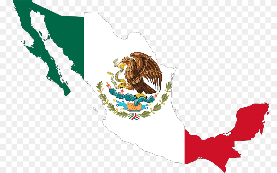 Mexico Flag Map Clipart, Animal, Bird Free Transparent Png
