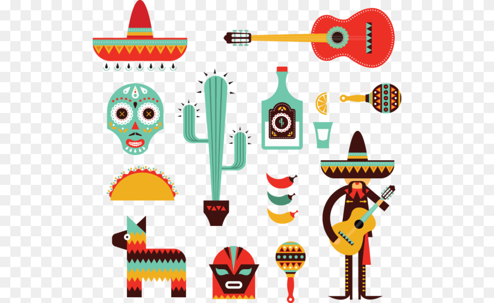 Mexico Illustration, Guitar, Musical Instrument, Person, Face Free Png