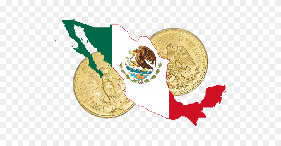 Mexico Map With Flag, Gold, Animal, Bird, Coin Free Png Download