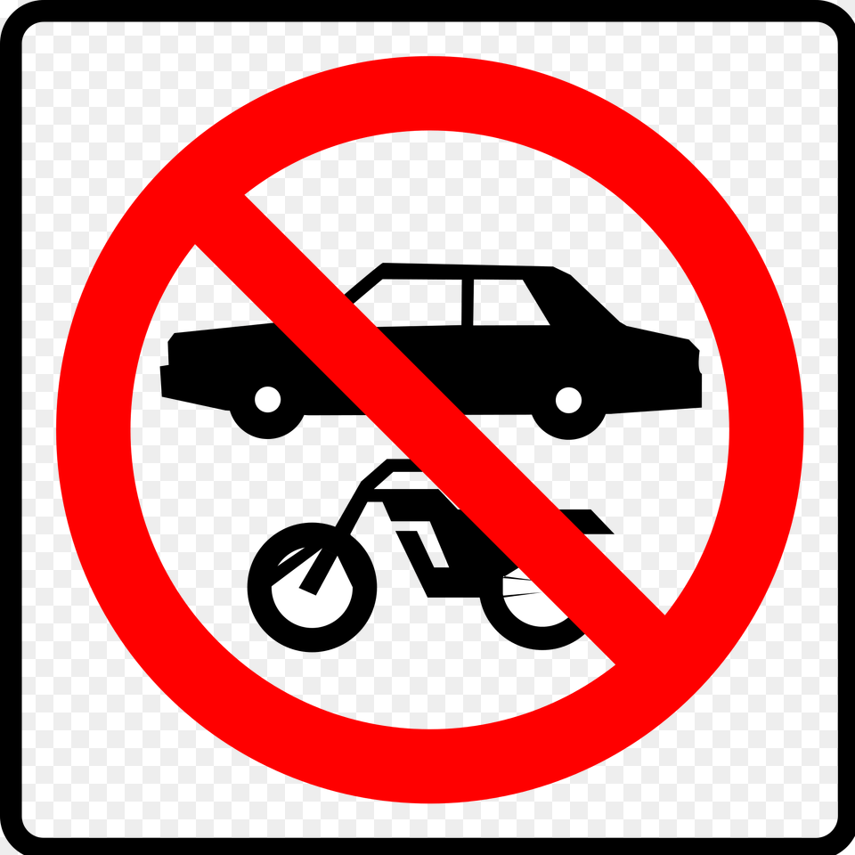 Mexico Road Sign Prohibido Vehiculos Motor, Symbol, Road Sign Png