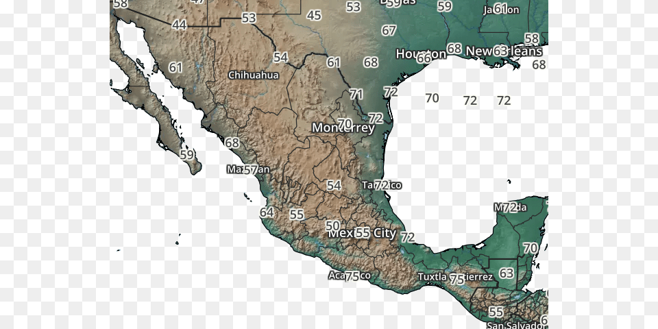 Mexico Temperatures Map Gebirge Mexiko, Chart, Plot, Nature, Land Free Png Download