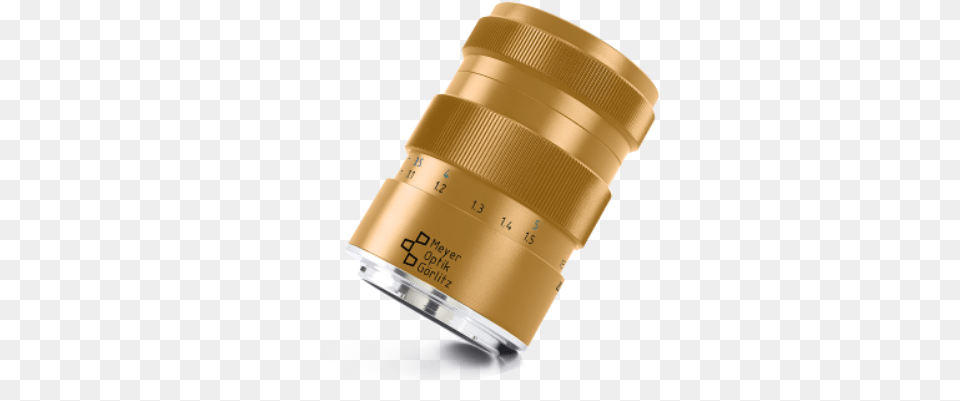 Meyer Optikgerlitz Announces Gold 100th Anniversary Bokeh Golden Camera Lens, Electronics, Bottle, Shaker, Camera Lens Png Image