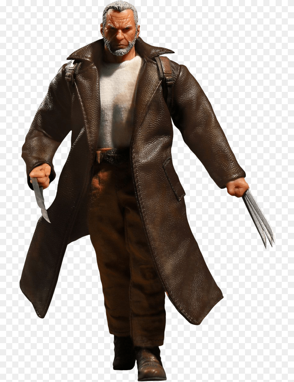 Mezco Old Man Logan, Clothing, Coat, Jacket, Figurine Png