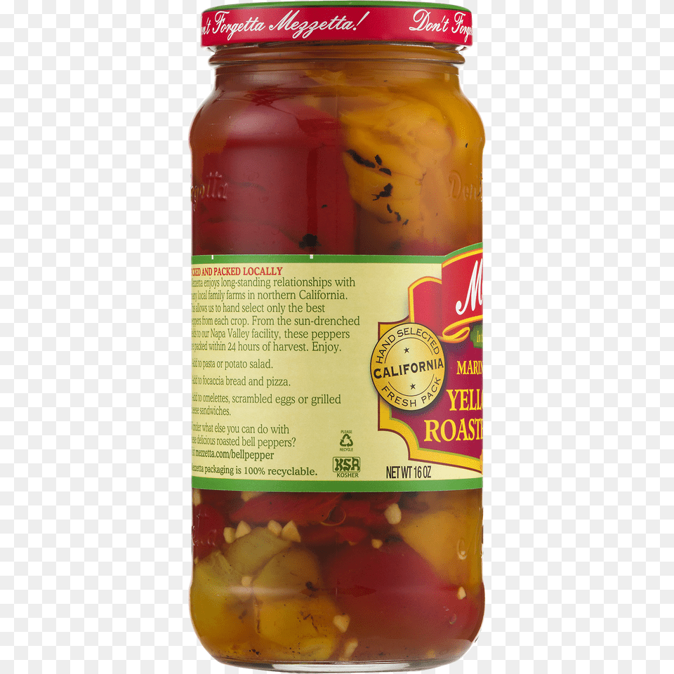 Mezzetta Marinated Sweet Yellow Red Roasted Peppers Oz, Food, Pickle, Relish, Ketchup Png Image