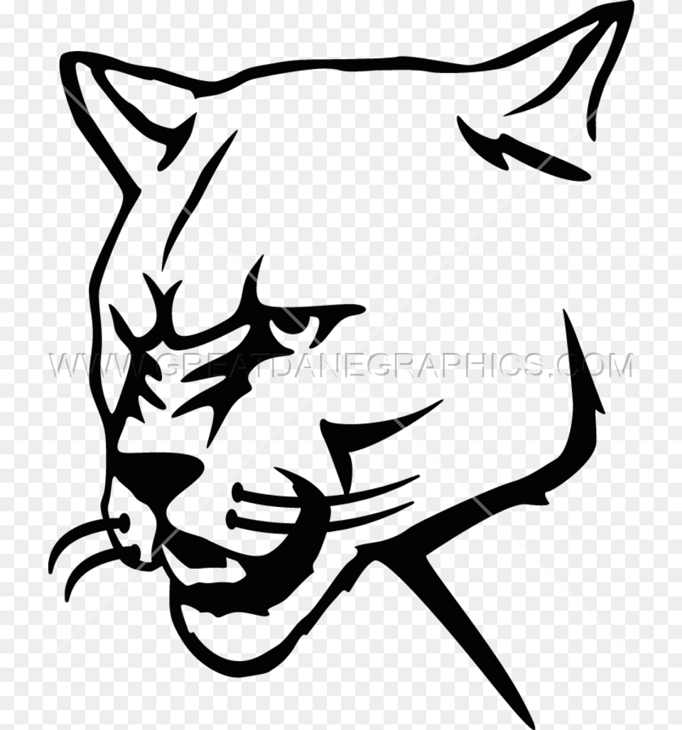 Mezzotint Mountain Lion Production Ready Artwork For T Shirt, Bow, Weapon Free Png Download