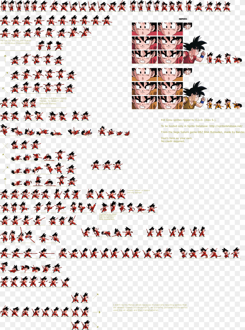 Mfg Shin Butouden Sprite Rips By God Dragon Ball Mugen Sprite Sheet, Text, Person, Baby, Face Free Png