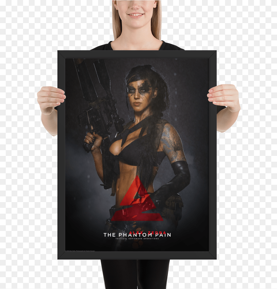 Mgsv Quiet Framed Poster Poster, Adult, Weapon, Tattoo, Skin Free Transparent Png