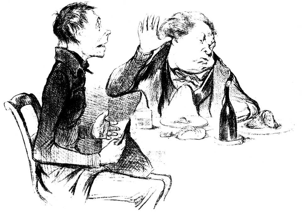 Mh 16 Daumier D047 Table A Laissez Moi Donc Tranquille Bah Bah Est Ce, Adult, Art, Male, Man Free Png