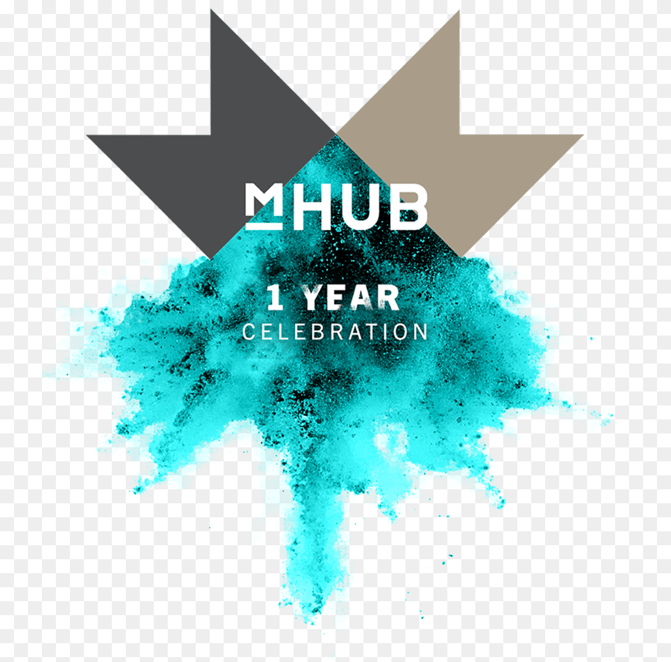 Mhub 1 Year Celebration Mhub, Powder, Art, Graphics, Advertisement Free Transparent Png