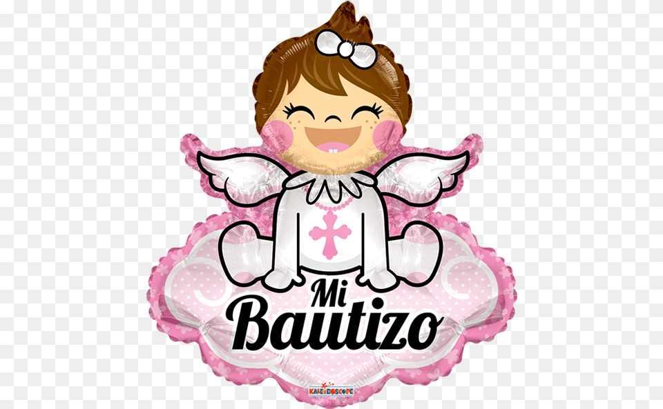 Mi Bautizo Angelita Con Nube Supershape Mi Bautizo, Person, Face, Head, Birthday Cake Free Png