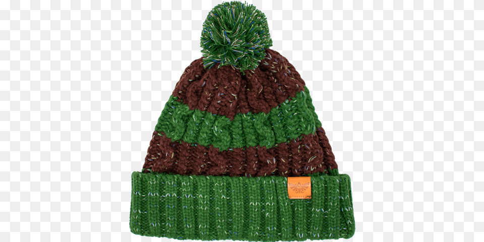 Mi Knit Cap Zelda Green Brown Stripes Front The Legend Of Zelda, Beanie, Birthday Cake, Cake, Clothing Png Image