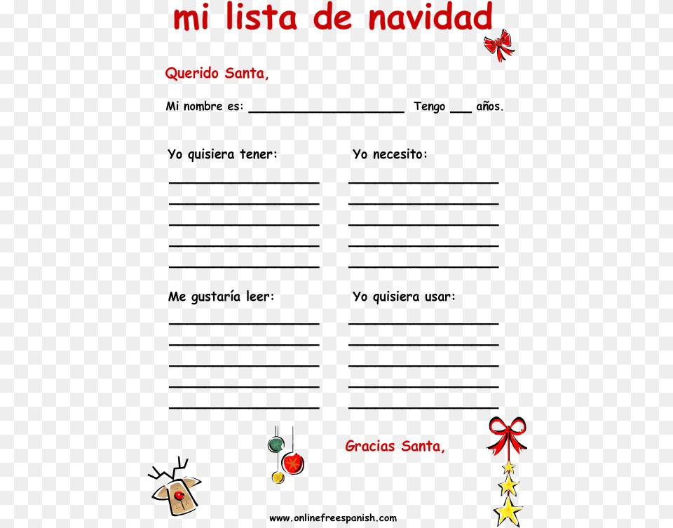 Mi Lista De Navidad Impresin Gratis My Christmas Wish Free Transparent Png