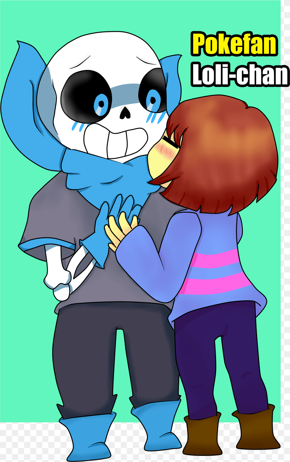 Mi Primer Fanart Shippero De Blueberry Y Frisk Fan Art, Book, Comics, Publication, Baby Free Png