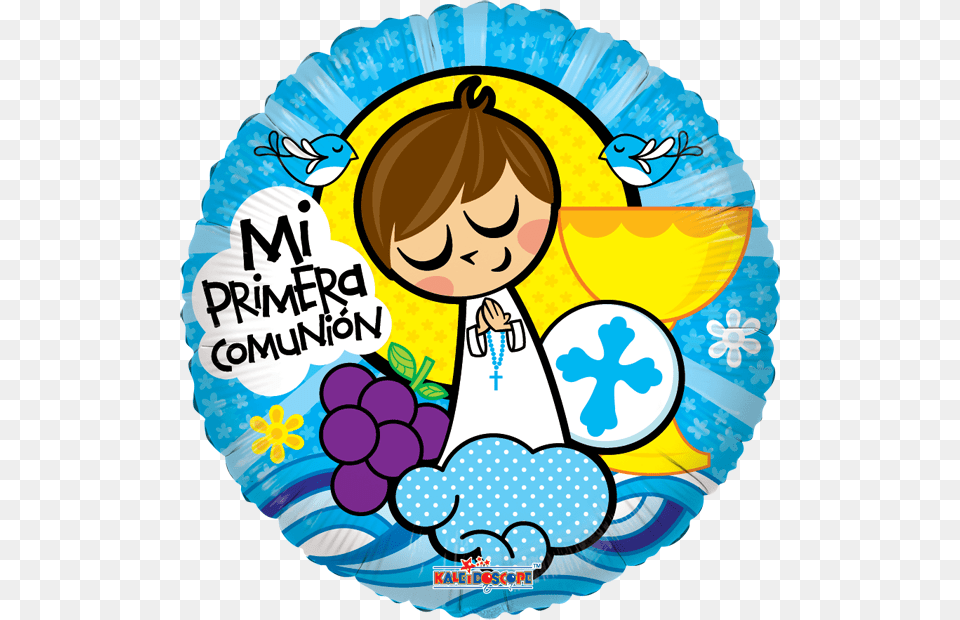Mi Primera Comunion Azul Cartoon Pulgadas Globo, Face, Head, Portrait, Person Free Png