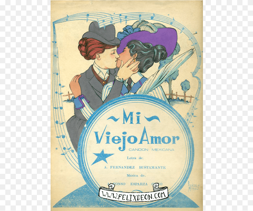 Mi Viejo Amor Vintage Art Print Illustration Lesbian Bisexuality, Publication, Advertisement, Book, Poster Free Png