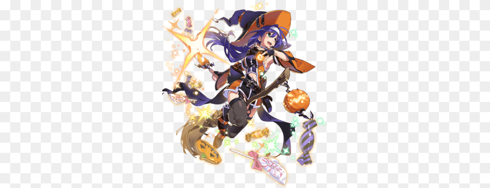 Mia Moonlit Witch Btlface C Halloween Mia Fire Emblem, Book, Comics, Publication, Art Free Transparent Png