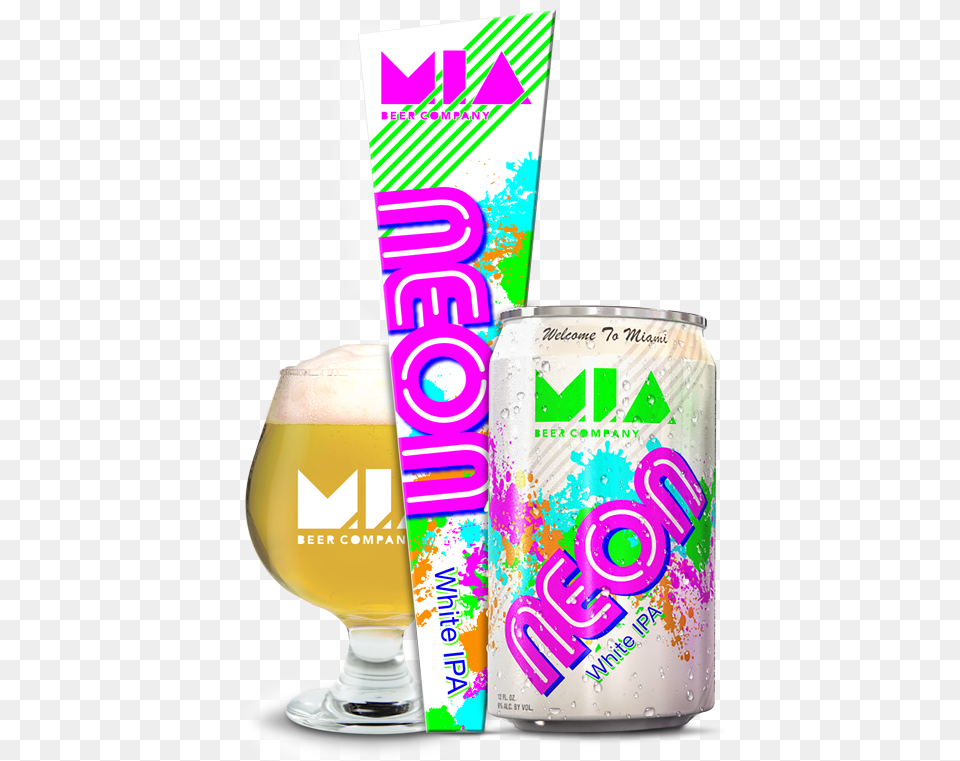Mia Neon Ipa, Alcohol, Beer, Beverage, Can Free Png Download