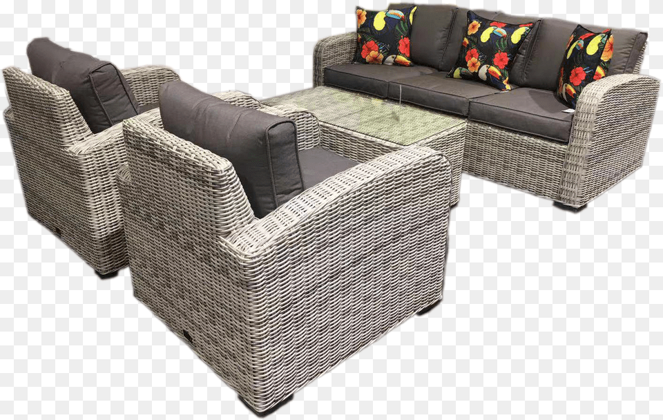 Miami 4pce Wicker Sofa Setting Outdoor Sofa, Couch, Cushion, Furniture, Home Decor Free Transparent Png