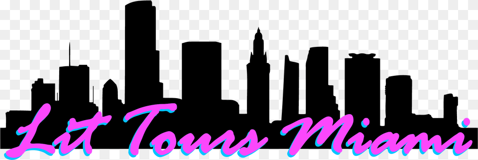 Miami City Skyline Vector, Purple, Text Free Png Download