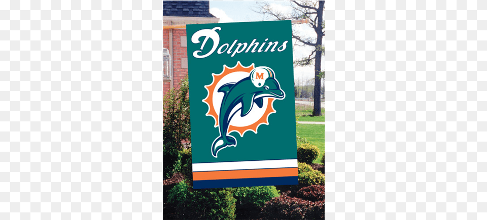 Miami Dolphins Applique Banner Flag Miami Dolphins Vs Chicago Bears, Advertisement, Poster, Animal, Zoo Free Transparent Png
