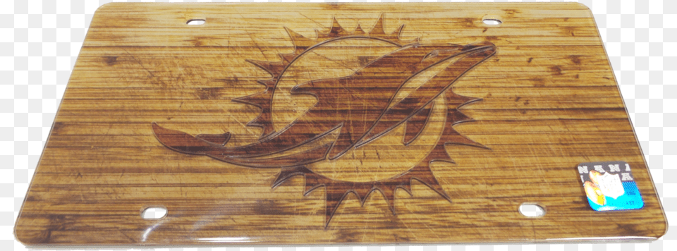 Miami Dolphins Front License Plate Tag Miami Dolphins Wood Design Acrylic License Plate, Animal, Bird, Chopping Board, Food Png