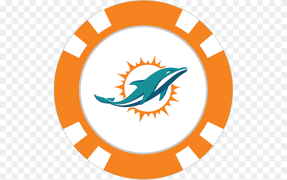 Miami Dolphins Poker Chip Ball Marker, Logo, Animal, Dolphin, Mammal Free Png