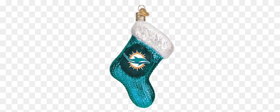 Miami Dolphins Stocking Ornament Old World Christmas, Clothing, Hosiery, Christmas Decorations, Festival Free Transparent Png