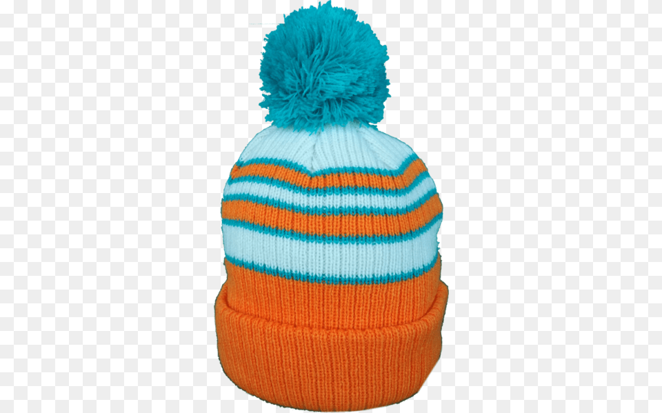 Miami Dolphins Toque Traditional Stripe Pom More Than Just Caps, Beanie, Cap, Clothing, Hat Free Transparent Png