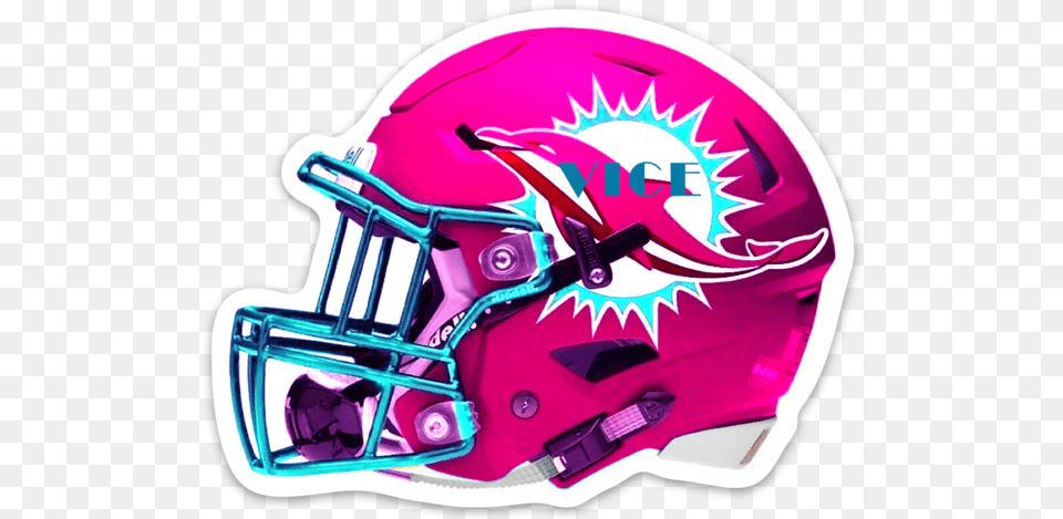 Miami Dolphins Vice Theme Type Notre Dame Football Helmets, Helmet, Crash Helmet, American Football, Person Free Png