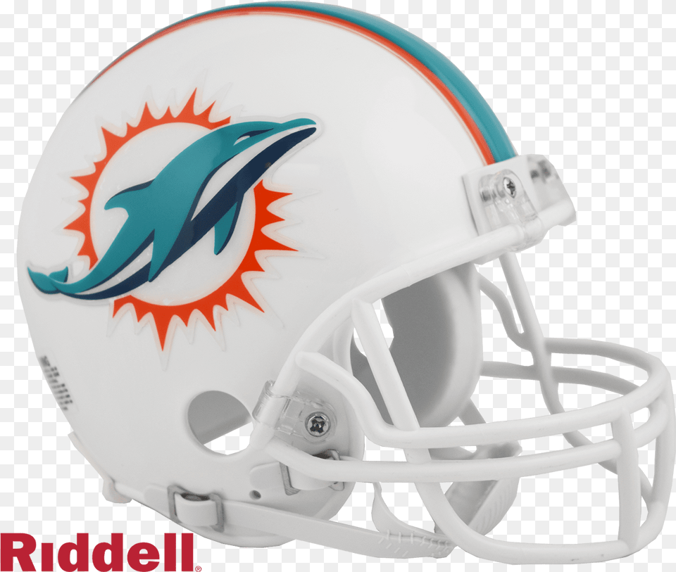 Miami Dolphins Vsr4 Riddell Mini Football Helmet Riddell Mlb Mini Helmets, American Football, Person, Playing American Football, Sport Png Image