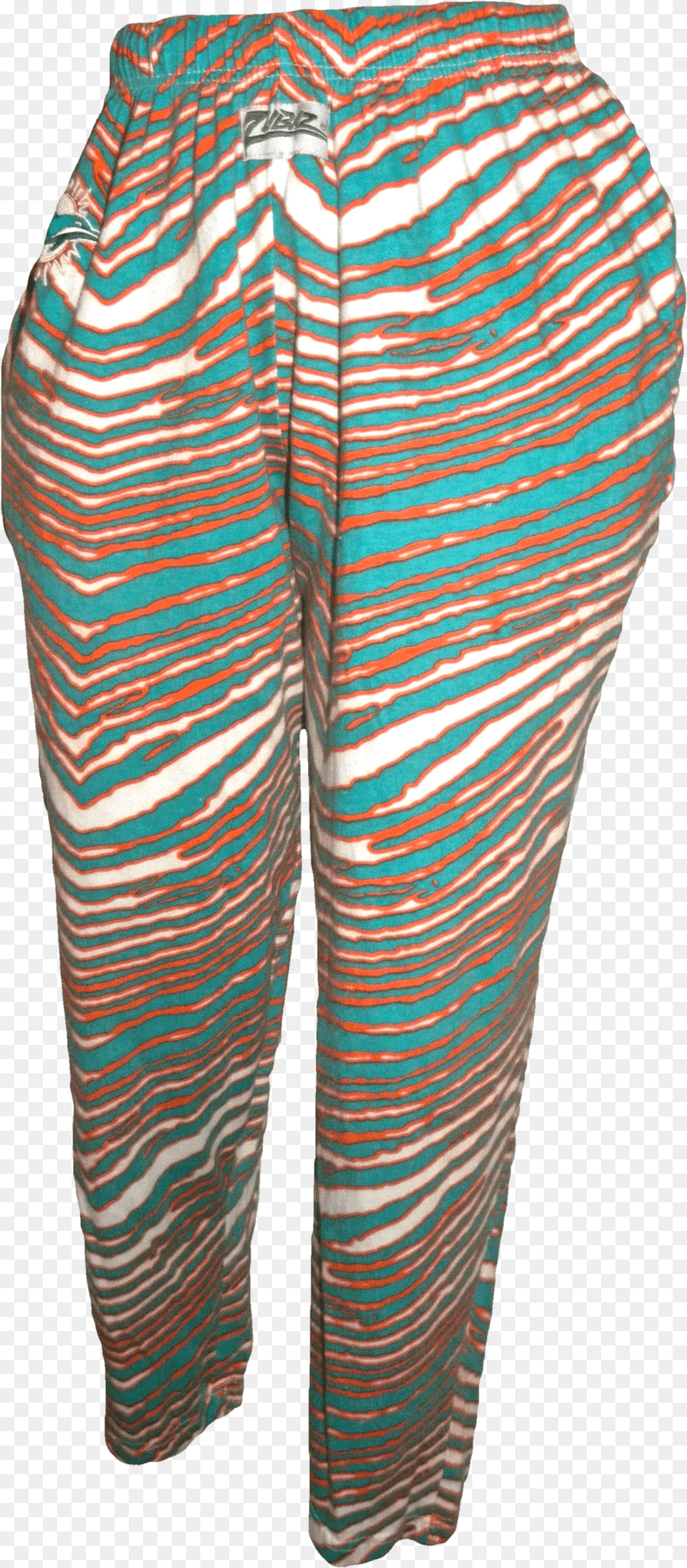Miami Dolphins Zebra Stripe Baggy Tapered Pants By Zubaz For Women, Clothing, Adult, Male, Man Png