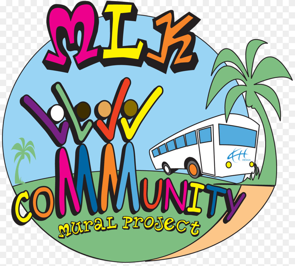 Miami Fl Mlk Community Mural Project, Bus, Transportation, Vehicle, People Free Transparent Png