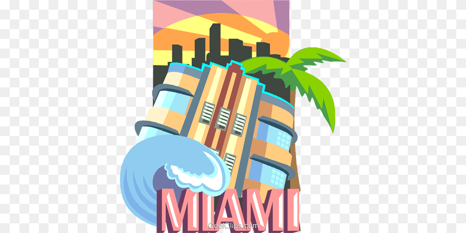 Miami Florida Royalty Vector Clip Art Illustration, Advertisement, Graphics, Poster, City Free Png Download