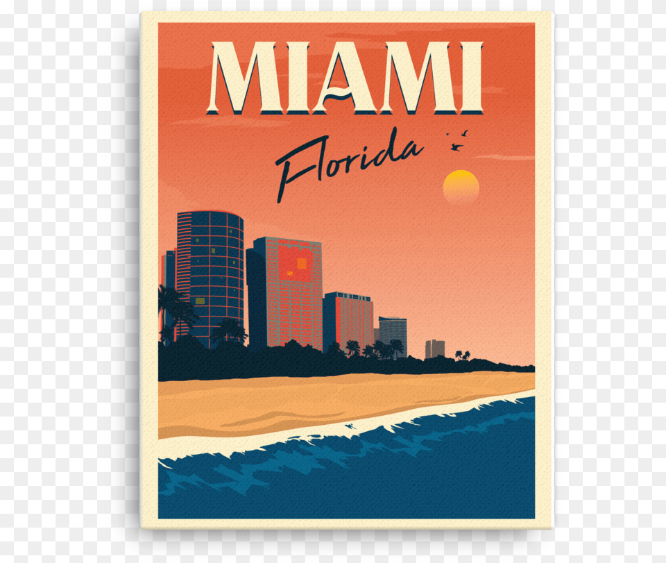 Miami Florida Travel Poster, Book, Publication, City, Architecture Free Png Download