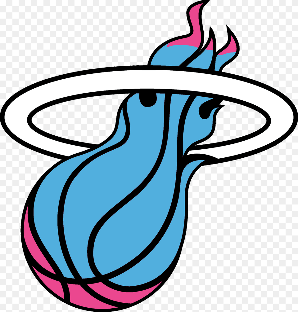 Miami Heat Logo Pink And Blue, Art, Light Png