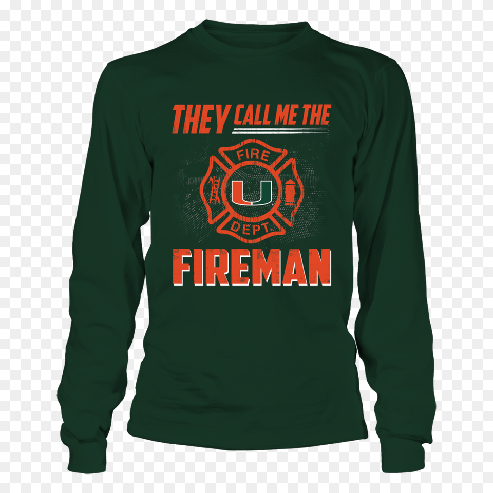 Miami Hurricanes Fanprint, Clothing, Long Sleeve, Sleeve, T-shirt Png