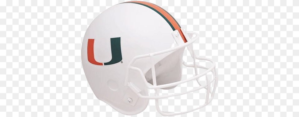 Miami Hurricanes Football Helmet Urn Face Mask, American Football, Person, Playing American Football, Sport Free Png Download